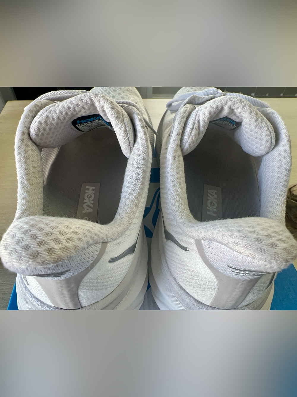 Hoka W Clifton 9 Women's Sneakers white with silver and gray accent - Picture 9 of 10